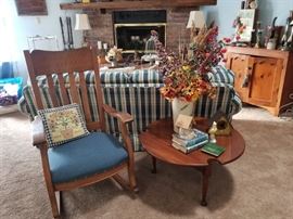 Great spot to read, rocker, vintage table (foldable)
