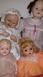 Large selection of antique and collectible dolls