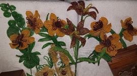 Glass beaded flowers