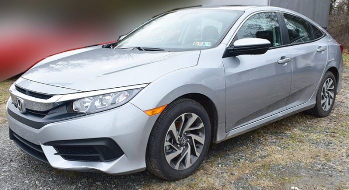2018 Honda Civic EX Sedan | 1,730 Miles; Silver Exterior, Black Sport Cloth Interior; 2.0L i-VTEC 4-Cylinder Engine; 4-Wheel Antilock Disc Brakes; Power Moonroof; Audio System with  8 Speakers, Center Display Screen, HD Radio, USB Audio Interface, Sirius XM Satellite Radio (with subscription); Multi-view Rear Camera; Bluetooth Hands-free Link; Push Button Start; Automatic Climate Control System; Car Play/Android Auto Integration; Power Windows, Doors, Mirrors; 16-in. Alloy Wheels; Remote Keyless Entry, and more. VIN: 2HGFC2F7XJH568823.
Vehicle Terms:  Vehicles are sold AS IS, in AS FOUND/ESTATE condition; Minimum of 10% deposit due on day of auction. May be paid with Cash, Check, VISA, MC, Debit; Balance paid in full by Thursday following. Must be paid with Cash or Certified Bank Check ONLY.
