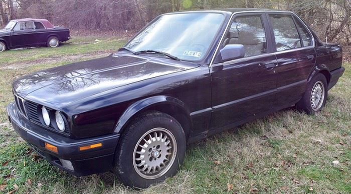 At 8PM: 1989 BMW 325i Sedan
Black Exterior, Tan Cloth Interior; 137,250 Miles; Automatic Transmission; Power Windows & Mirrors; AM/FM Stereo with Cassette, and much more! VIN: WBAAD2301KED23723