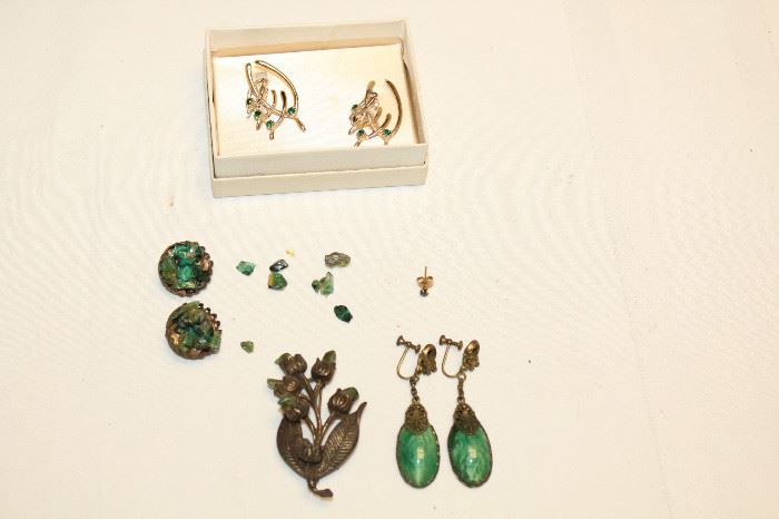 green stone costume jewelry