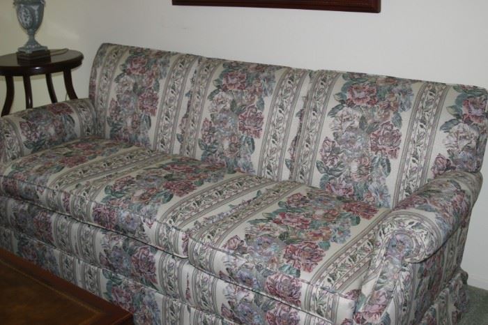 Floral couch.