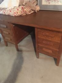 wood desk in basement$20