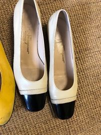 lots of size 8 narrow ferragamo brand shoes- mostly pumps  some  as new 