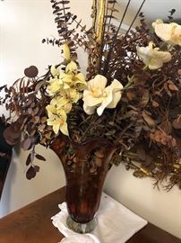 tall 2 color glass vase  