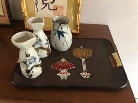 vintage sake ceramic servers