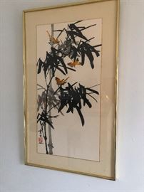 Beautiful Japanese painting! Birds and bamboo.