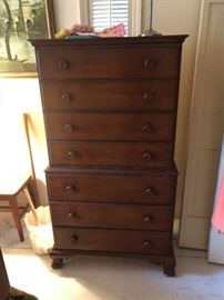 7 drawer high top vintage dresser