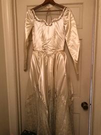 antique satin wedding dress
