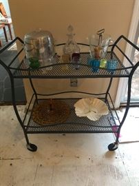 wrought iron bar cart