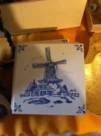 Dutch ceramic coasters