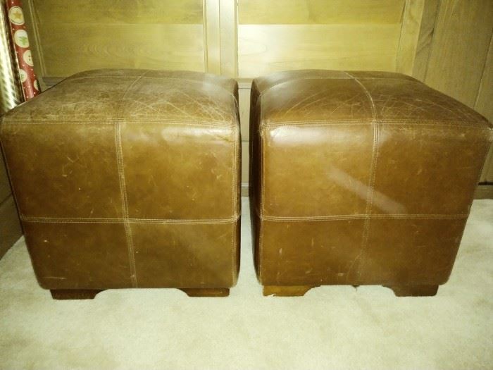 leather ottomans