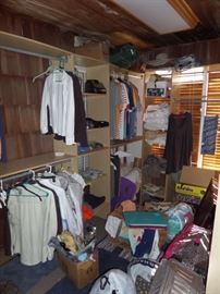 lots of clothing, shoes, etc
