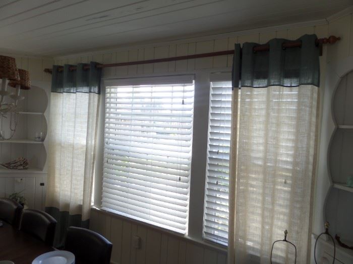 more curtains, rods, window blinds