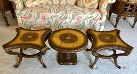 Set of three interlocking cocktail tables