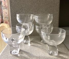 Chunky Crystal dessert dishes, Scandinavian?