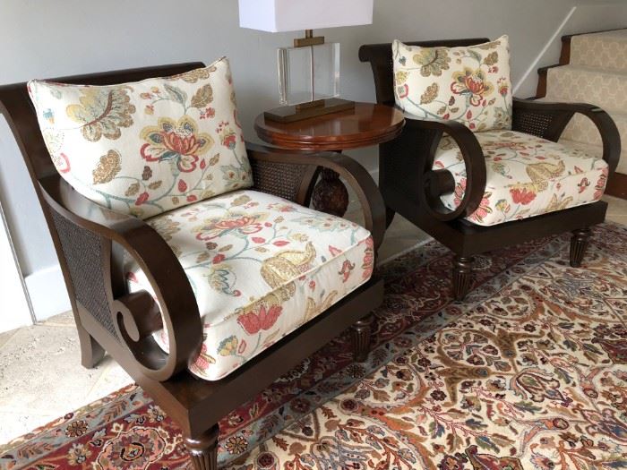 Pair of Ethan Allen Berwick Caned Chairs