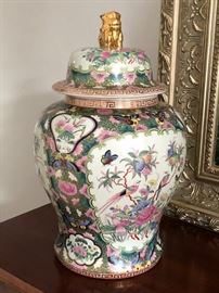 Ethan Allen Famille Rose Style Temple Jar