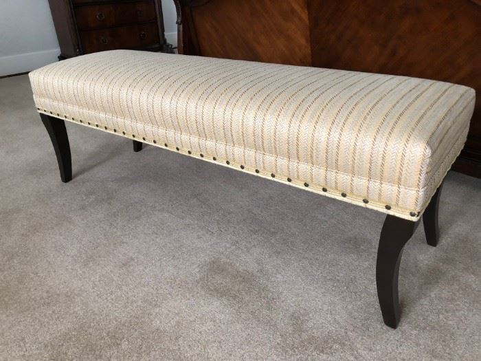 Ethan Allen Neoclassical Style Upholstered Bench