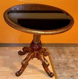Gorgeous Round Ornate Beveled Glass Top Table (see next photo) - $80