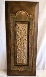 Large 50" Tall Solid Wooden Picture Plaque Wall Hanging - $60