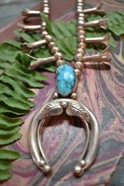 Native American sterling and turquoise necklace