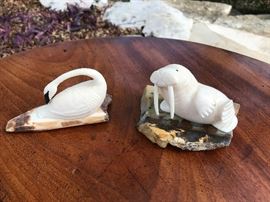 Alaskan EsKimo Walrus Ivory carved Walrus Figurine. $85