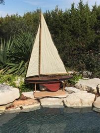 Vintage 48" tall Pond Sailer Yacht @ $295