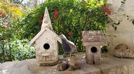 Vintage weathered birdhouses. Left @ $42. Right @ $24.
