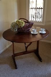 Drop leaf small round table. $110