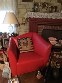Deco red chairs (2)