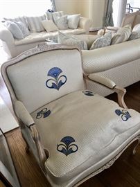 One of a pair/ bergere chairs