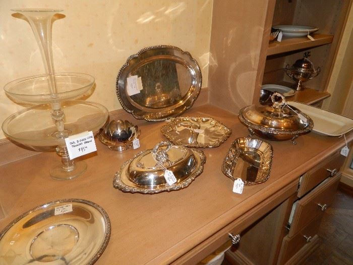 Silver-plate service items.