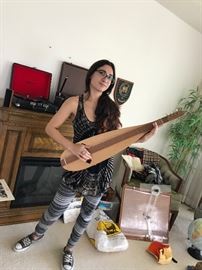 The niece looks good playing some tunes