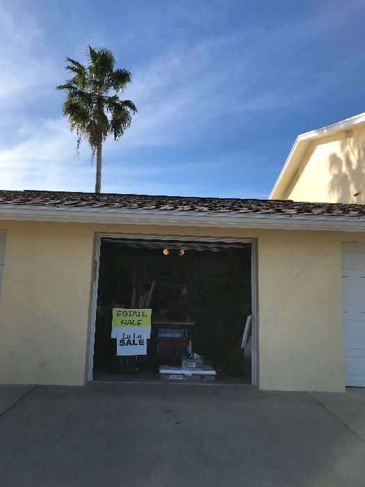 You’ll see these signs on the streets and at the location. This is the garage part of the sale. I’m sure the fellas will be lining up here;)