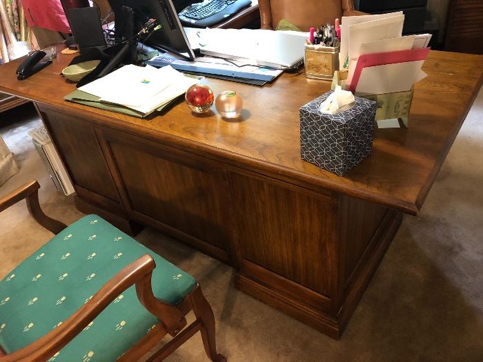 Vintage, Executive Oak desk, 