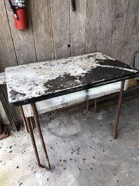 Old enamel top table