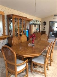 Dining room table, chairs, china cabinet