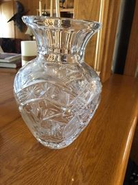 Cut glass vase