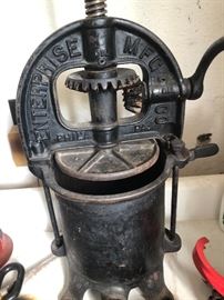 Antique cast iron press.  Enterprise Manufacturing Co.