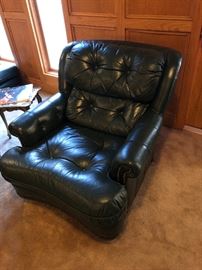 Dark Teal Green leather chair