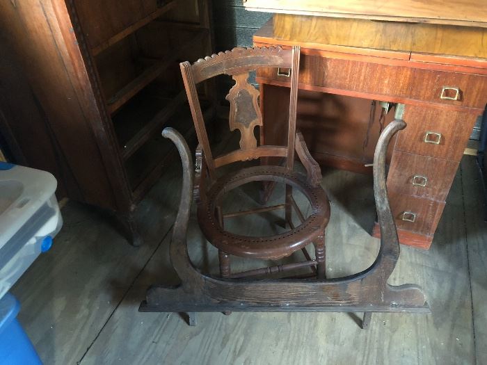 Small antique chair.  Dresser mirror frame