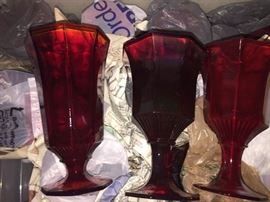 boxes of nice red Christmas glasses