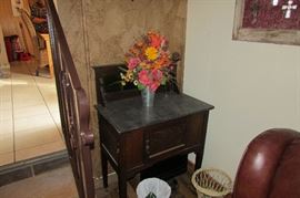 This charming wash basin with marble top on sale for $50