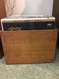 Vintage wood Chequers Scotch Whisky box