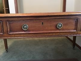 Detailed close up picture of a desk drawer on the Partners Desk