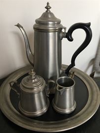Vintage pewter tea set