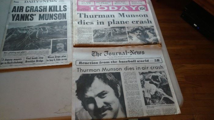 The death of Thurman Munson newspapers