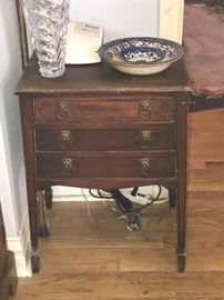Antique 3 drawer end table 50.00